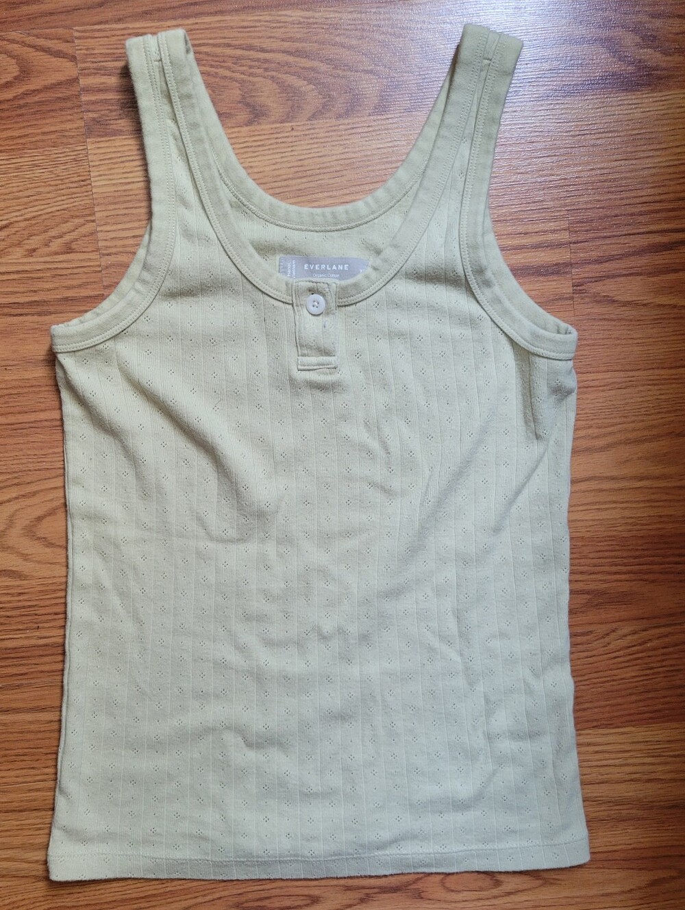 EVERLANE Pointelle Tank Top Organic Cotton XS